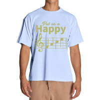 Musician Music Gift, Happy Face Musical Notes, Funny Music Urban Heavy T-shirt | Artistshot