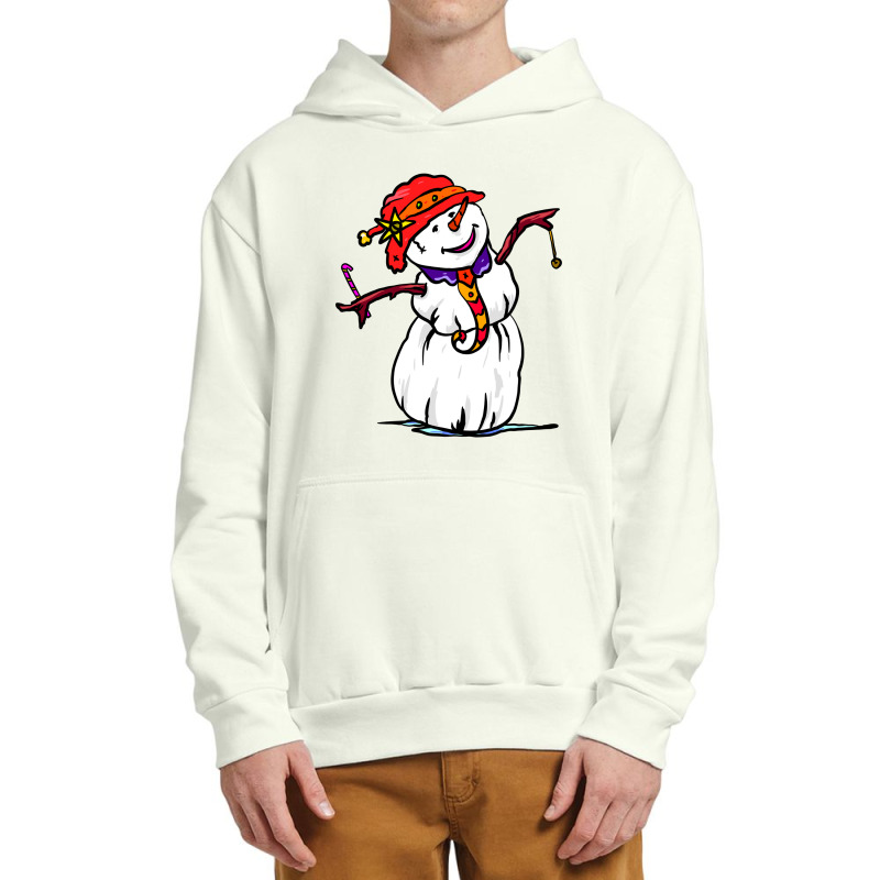 Funny Christmas Snowman Wearing Santa Hat Urban Pullover Hoodie | Artistshot