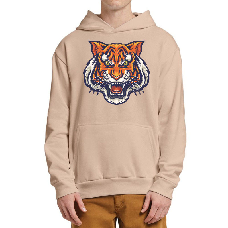 Angry Tiger Vector Urban Pullover Hoodie | Artistshot