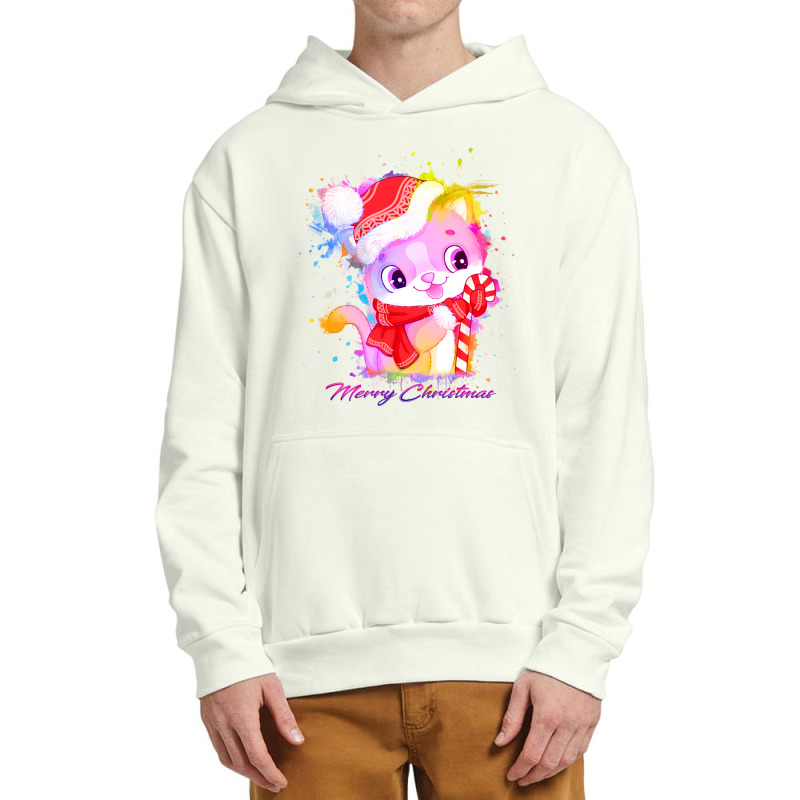 Merry Christmas Cat Urban Pullover Hoodie | Artistshot