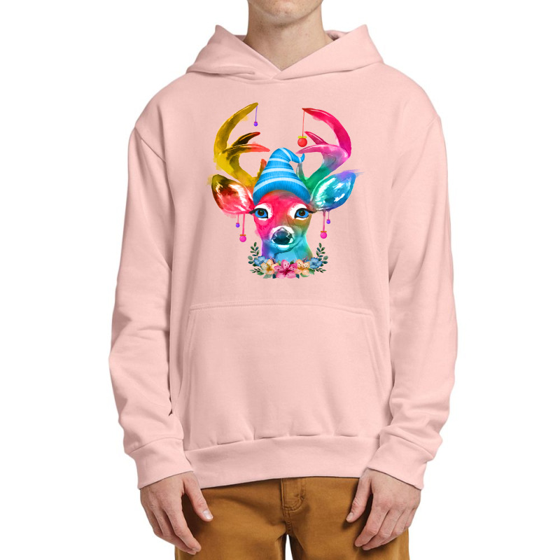 Christmas Deer Urban Pullover Hoodie | Artistshot