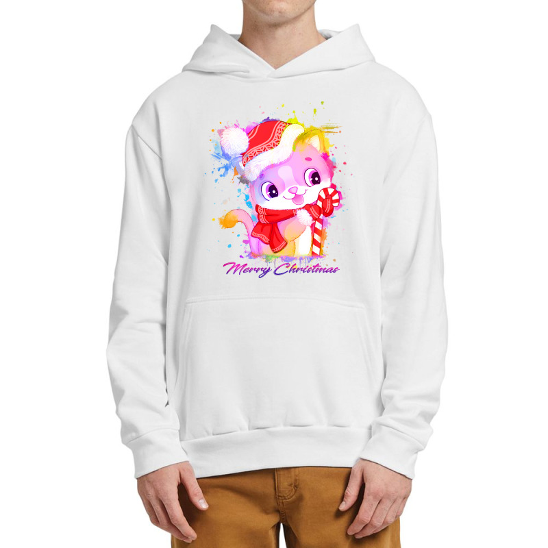 Merry Christmas Cat Urban Pullover Hoodie | Artistshot