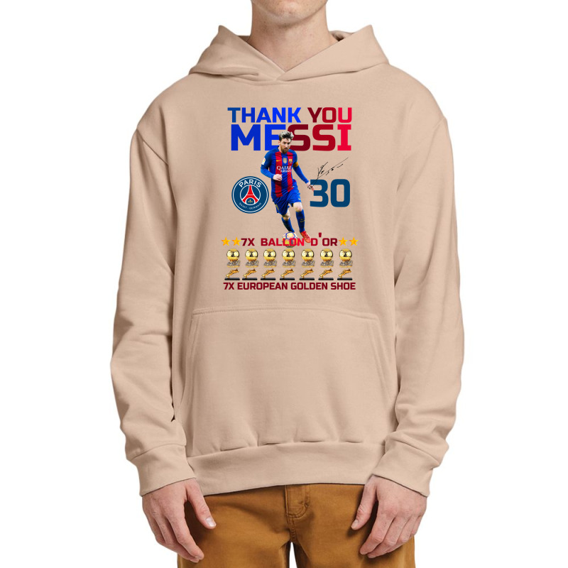 Ballon D'or 2021 Thank You Messi 30 Number 7x Golden Shoe Urban Pullover Hoodie | Artistshot