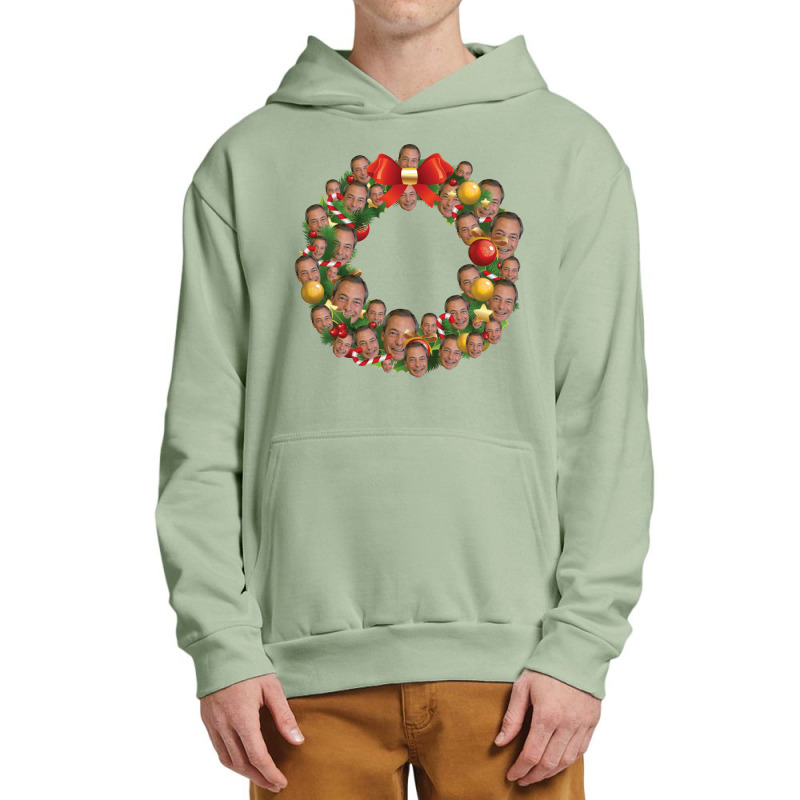 Nigel Farage Ukip Multiface Christmas Wreath Urban Pullover Hoodie by bungamekkar | Artistshot