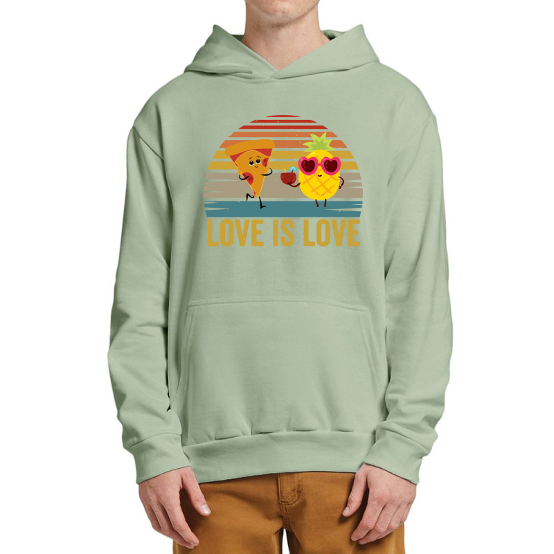 Love Cute Pride Pineapple Pizza Urban Pullover Hoodie | Artistshot