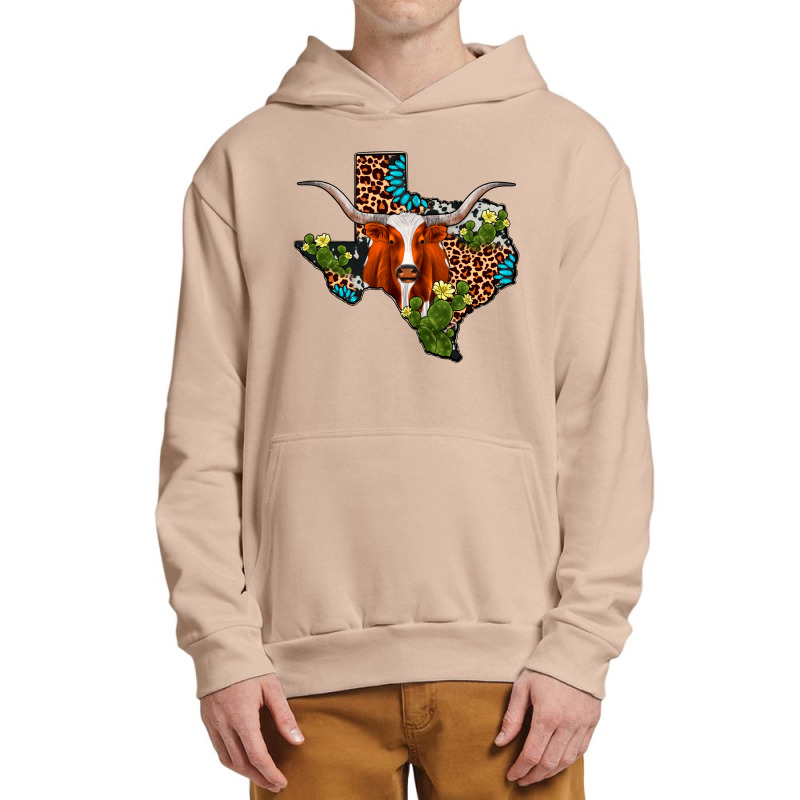 Longhorn Texas Map Urban Pullover Hoodie | Artistshot