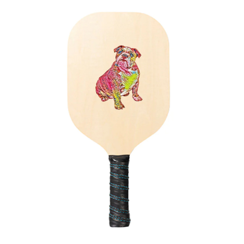 A Cute Bulldog Sitting And Lo Pickleball Paddle | Artistshot