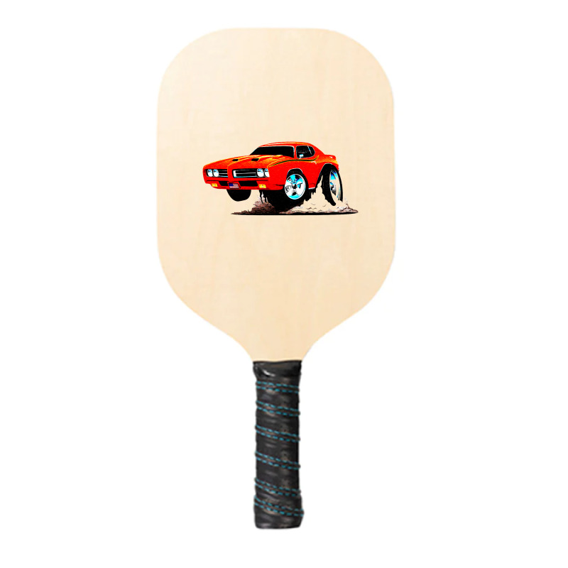 Classic American Muscle Car Cartoon Vector Illustration Pickleball Paddle | Artistshot