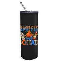 Campfire And Cocktails Skinny Tumbler | Artistshot