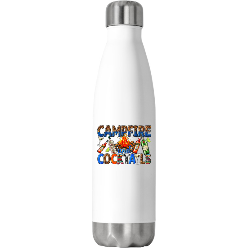 Campfire And Cocktails Stainless Steel Water Bottle | Artistshot