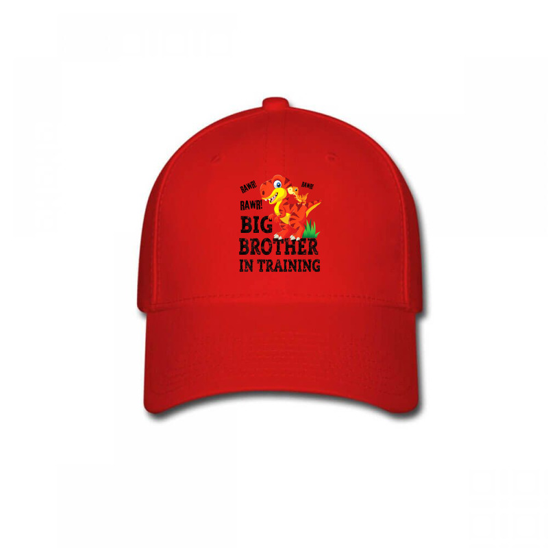 Kids Big Brother In Training Dinosaur T Rex Rawr Announcement Baseball Cap | Artistshot