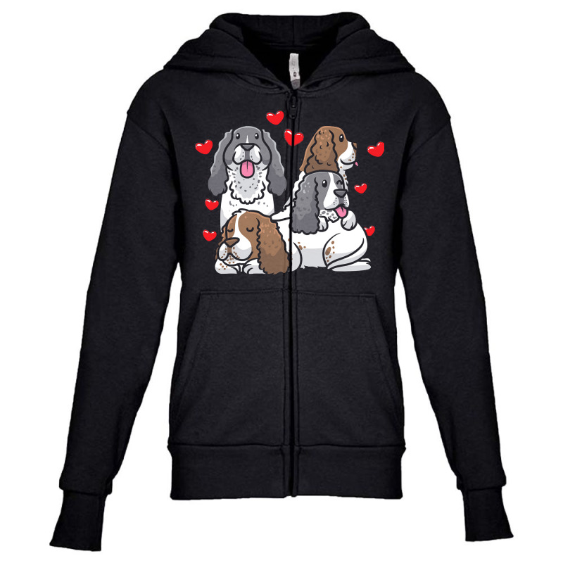 English Springer Spaniel T  Shirt English Springer Spaniel Dog Heart M Youth Zipper Hoodie | Artistshot