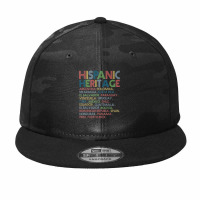 Hispanic Heritage Month Latino Countries Names Retro Vintage T Shirt Camo Snapback | Artistshot