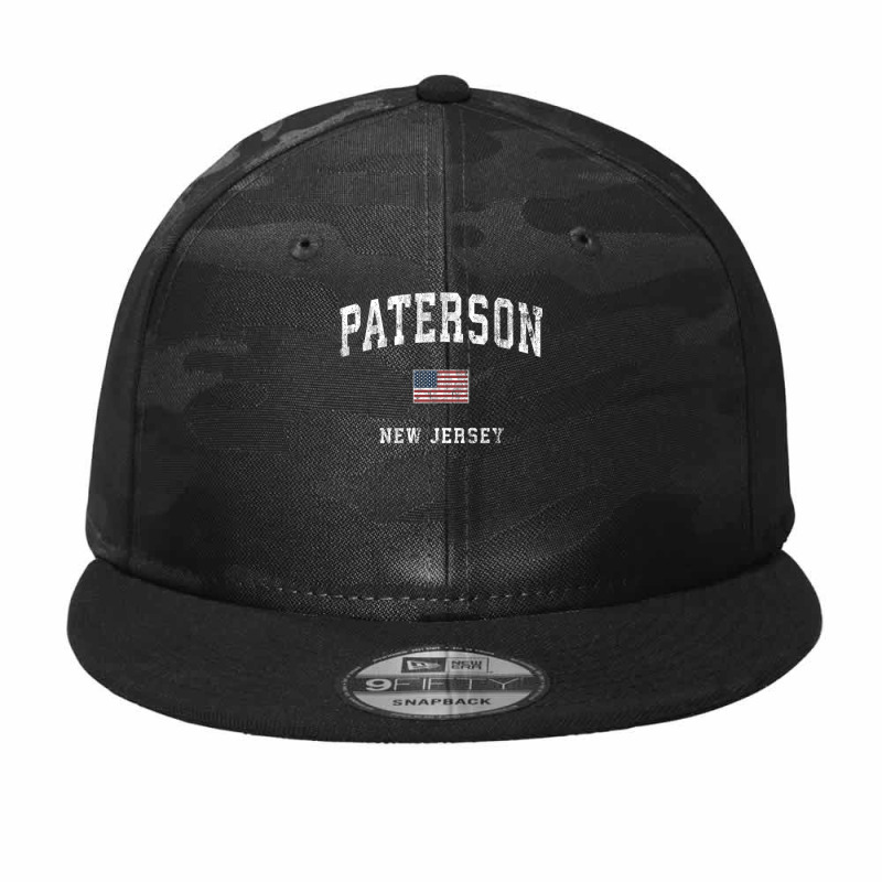 Paterson New Jersey Nj Vintage American Flag Sports Design Premium T S Camo Snapback | Artistshot