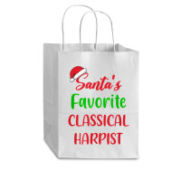 Santas Favorite Classical Harpist   Classical Harp Christmas T Shirt Cub Paper Bag - 8 X 4 1/2 X 10 1/4 | Artistshot