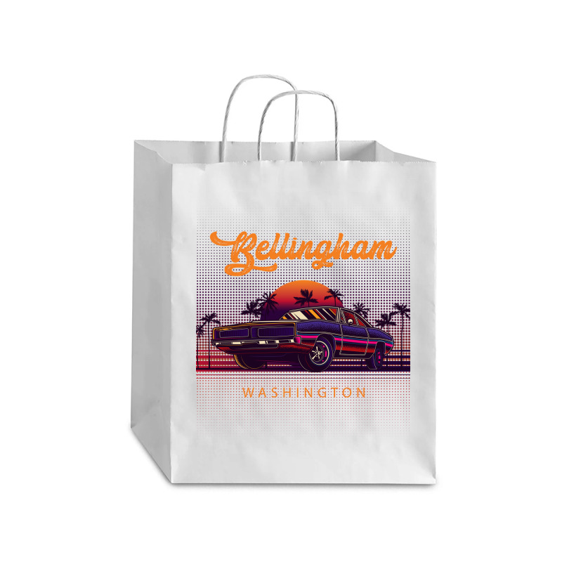 Bellingham Washington Retro Vintage 80s 90s Muscle Cars Retrowave Aest Debie Paper Bag - 10 X 5 X 13 | Artistshot