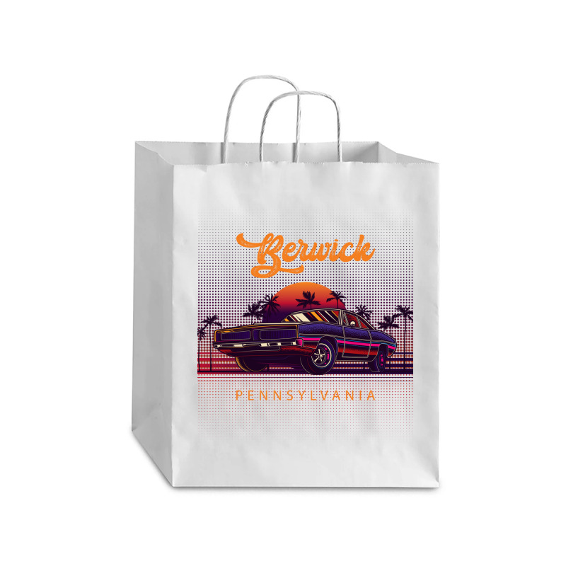 Berwick Pennsylvania Retro Vintage 80s 90s Muscle Cars Retrowave Aesth Debie Paper Bag - 10 X 5 X 13 | Artistshot