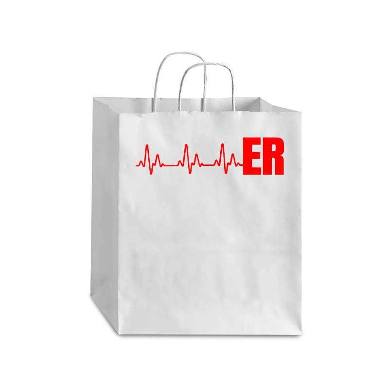 Emergency Medicine Emergency Room Nurse Er Heartbeat T Shirt Debie Paper Bag - 10 X 5 X 13 | Artistshot