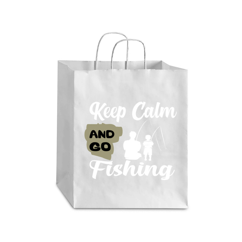 Keep Calm And Go Fishing Debie Paper Bag - 10 X 5 X 13 | Artistshot