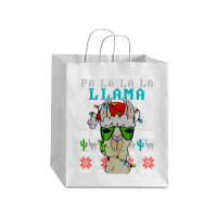 Fa La La La La Merry Christmas Funny Santa Llama Ugly T Shirt Debie Paper Bag - 10 X 5 X 13 | Artistshot