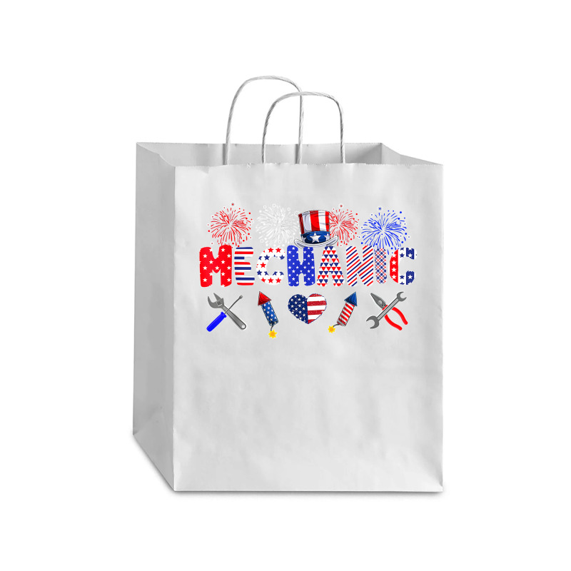 Mechanic Proud American Flag Fireworks Happy 4th Of July Debie Paper Bag - 10 X 5 X 13 | Artistshot