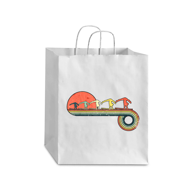 Gymnast Girl Exercise Retro Vintage Sunset Rainbow Color Debie Paper Bag - 10 X 5 X 13 | Artistshot