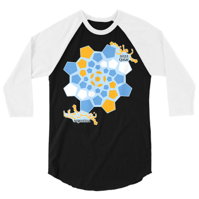 Argentina World Soccer Geometric Swirl Flag T Shirt 3/4 Sleeve Shirt Designed By Yurivinpco