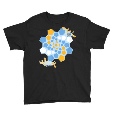 Argentina World Soccer Geometric Swirl Flag T Shirt Youth Tee Designed By Yurivinpco