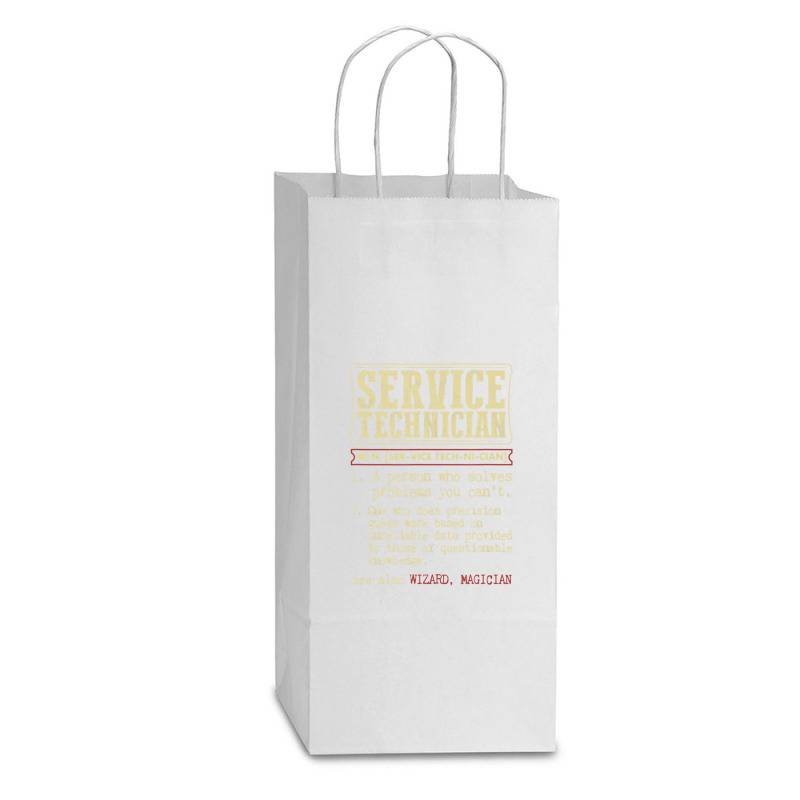 Service Technician Dictionary Term Double Wine Paper Bag - 6 1/2 X 3 1/2 X 12 3/8 | Artistshot