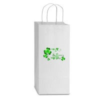 Happy St Patricks Day And Shamrock Double Wine Paper Bag - 6 1/2 X 3 1/2 X 12 3/8 | Artistshot