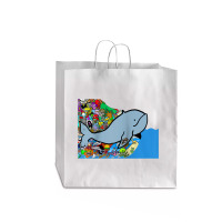 Blue Whale, Marine Sea Animal, Ocean Life, Surf, Art Work Raglan Baseb Jumbo Paper Bag - 18 X 7 X 18 3/4 | Artistshot