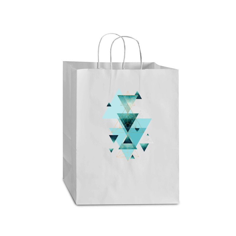 Geometric Triangle Compilation In Teal Mart Paper Bag -13 X 7 X 17 | Artistshot