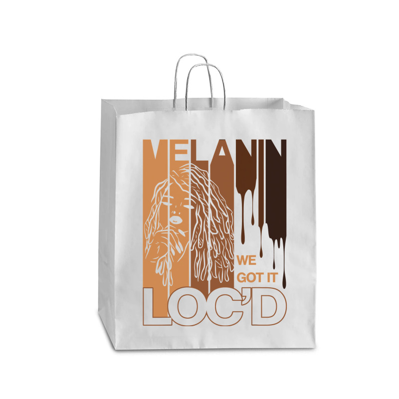 Melanin Drippin We Got It Loc'd Black Afro Natural Hair Queen Paper Bag - 16 X 6 X 19 1/4 | Artistshot