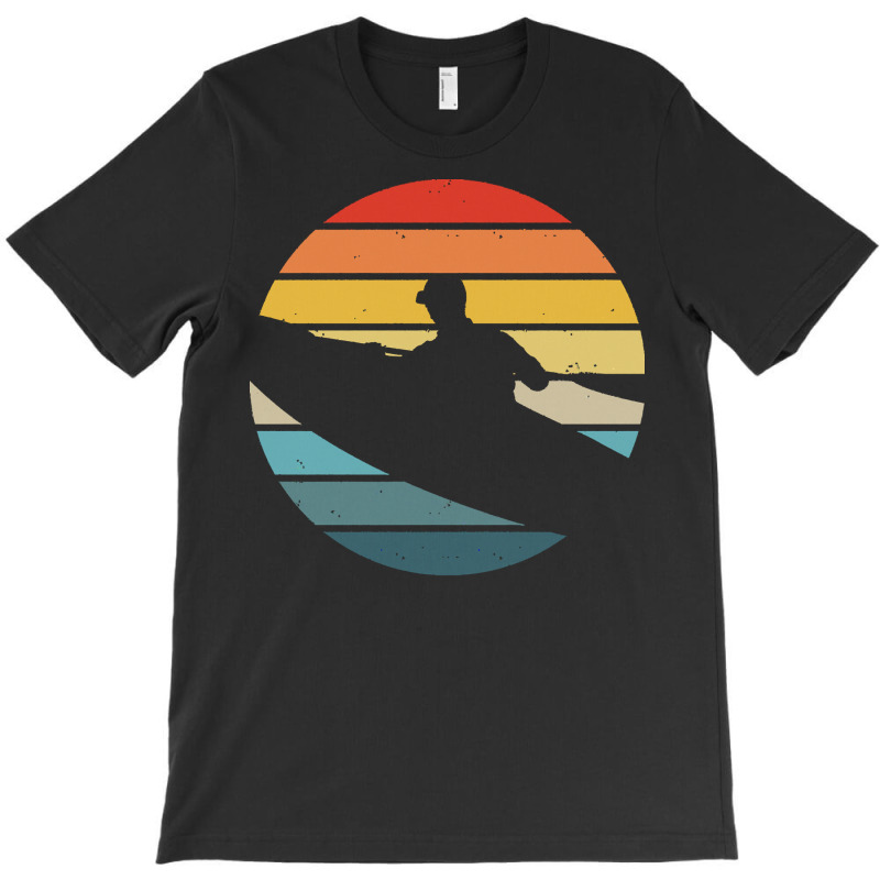 Canoe T  Shirt Canoeing Silhouette On A Distressed Retro Sunset Print T-shirt | Artistshot