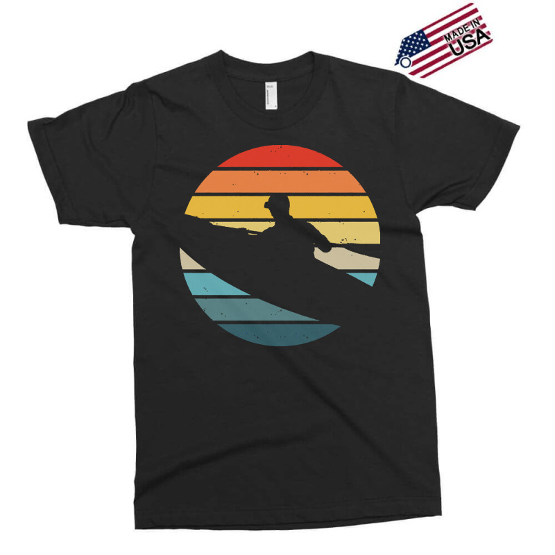 Canoe T  Shirt Canoeing Silhouette On A Distressed Retro Sunset Print Exclusive T-shirt | Artistshot