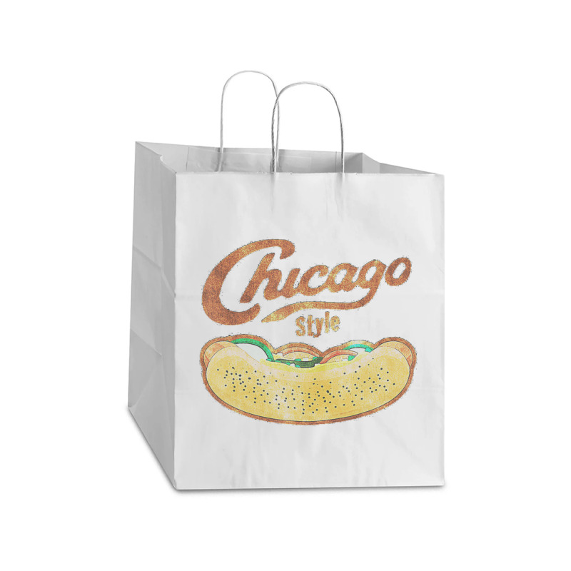 Chicago Style Hot Dog Distressed Take Out Paper Bag - 14 X 10 X 15 1/2 | Artistshot