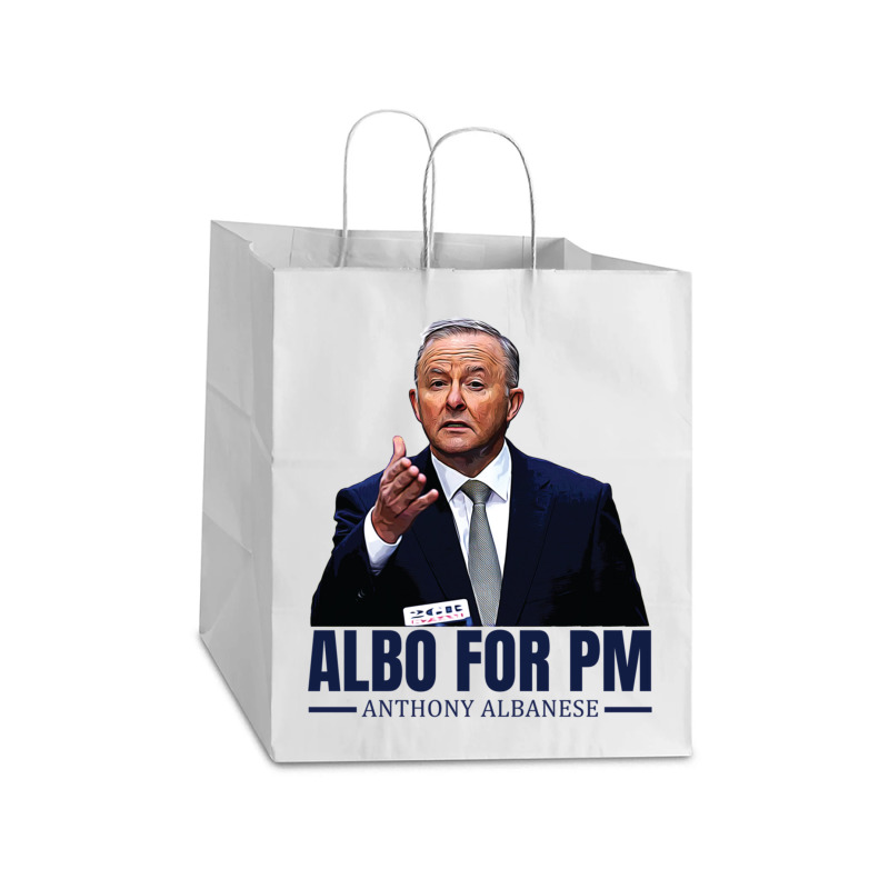 Anthony Albanese. Albo For Pm Take Out Paper Bag - 14 X 10 X 15 1/2 | Artistshot