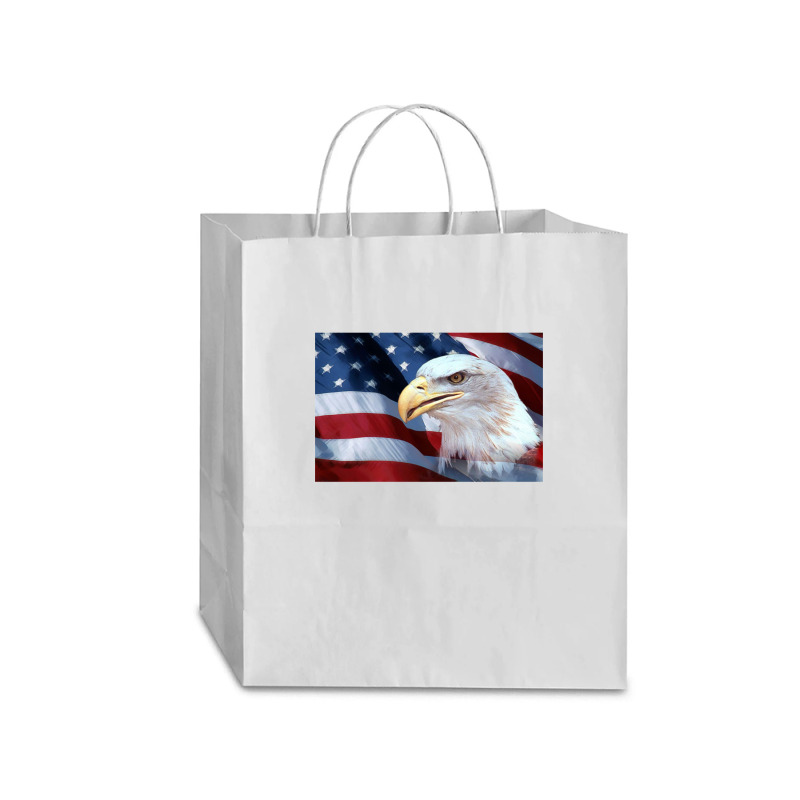 American Bald Eagle And American Flag Traveler Paper Bag -13 X 6 X 15 3/4 | Artistshot