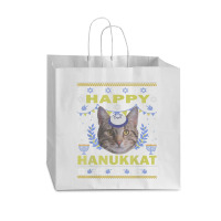 Funny American Wirehair Cat Jewish Holiday Hanukkat Happy T Shirt Vogue Paper Bag - 16 X 6 X 12 | Artistshot