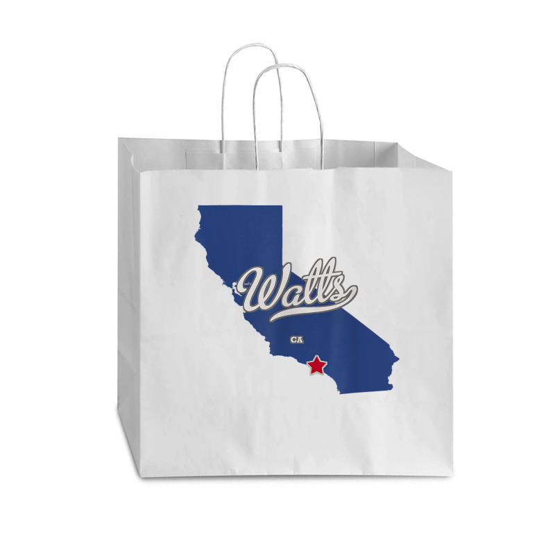 Watts California Los Angeles Ca Map T Shirt Vogue Paper Bag - 16 X 6 X 12 | Artistshot