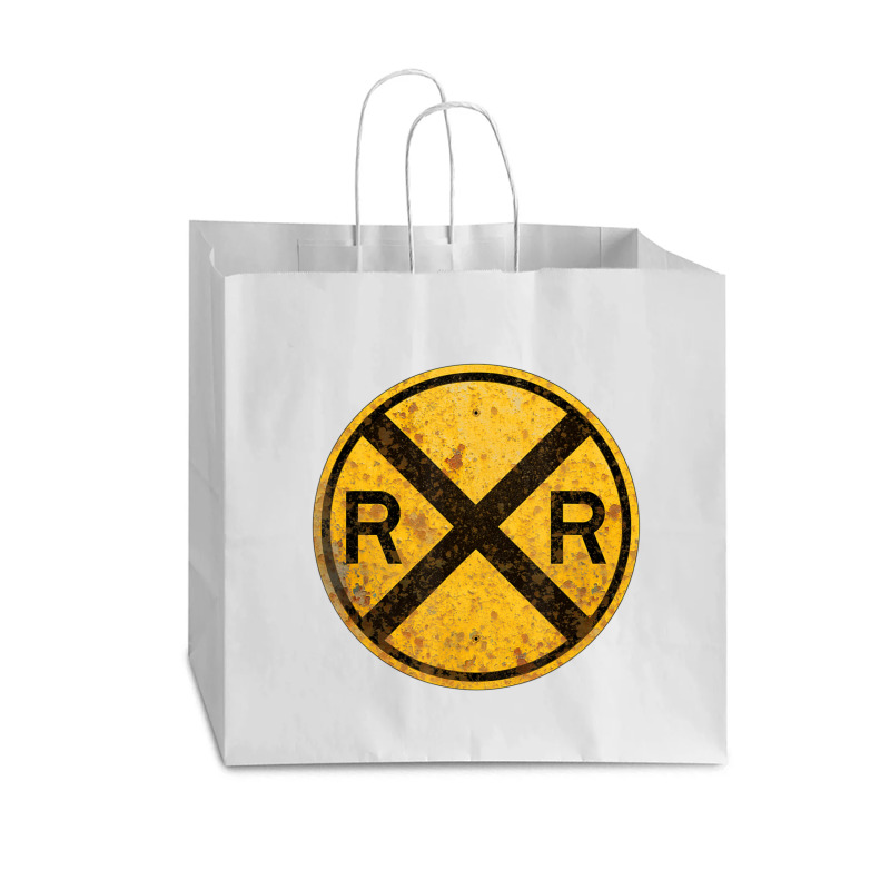 Railroad Crossing Sign 1935 Train Warning Symbol Vogue Paper Bag - 16 X 6 X 12 | Artistshot