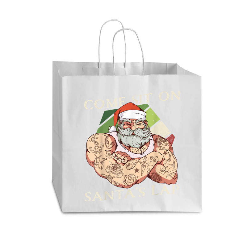 Come Sit On Santa's Lap Funny Santa Claus Christmas Beard Vogue Paper Bag - 16 X 6 X 12 | Artistshot