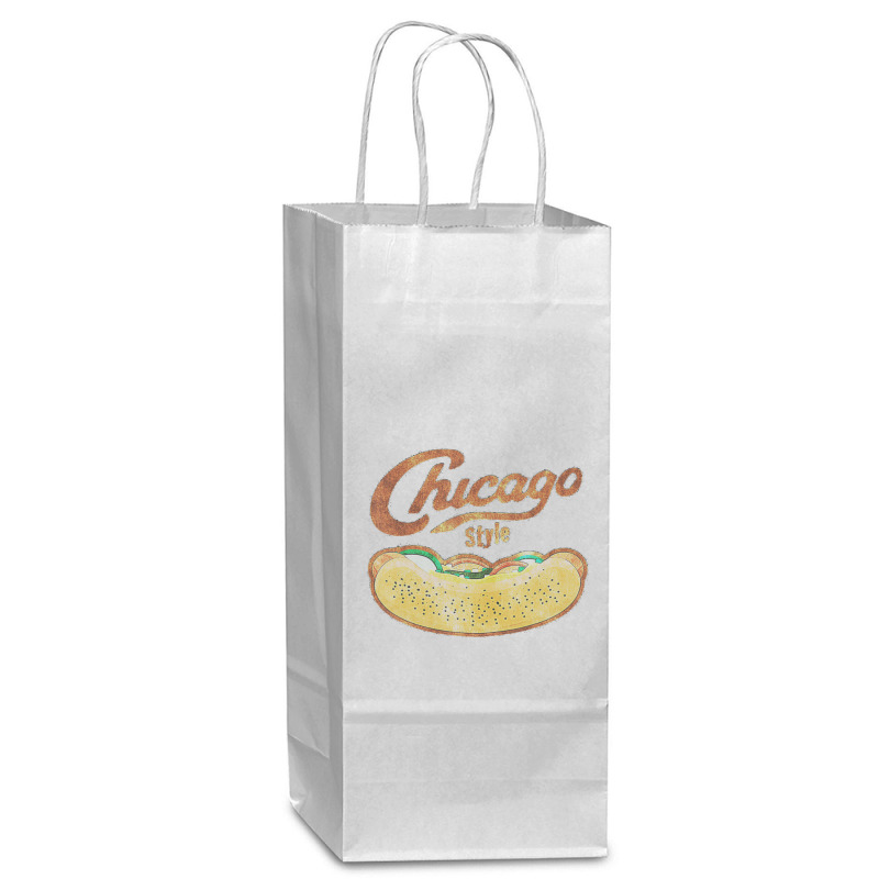 Chicago Style Hot Dog Distressed Wine Paper Bag - 5 1/2 X 3 1/4 X 13 | Artistshot