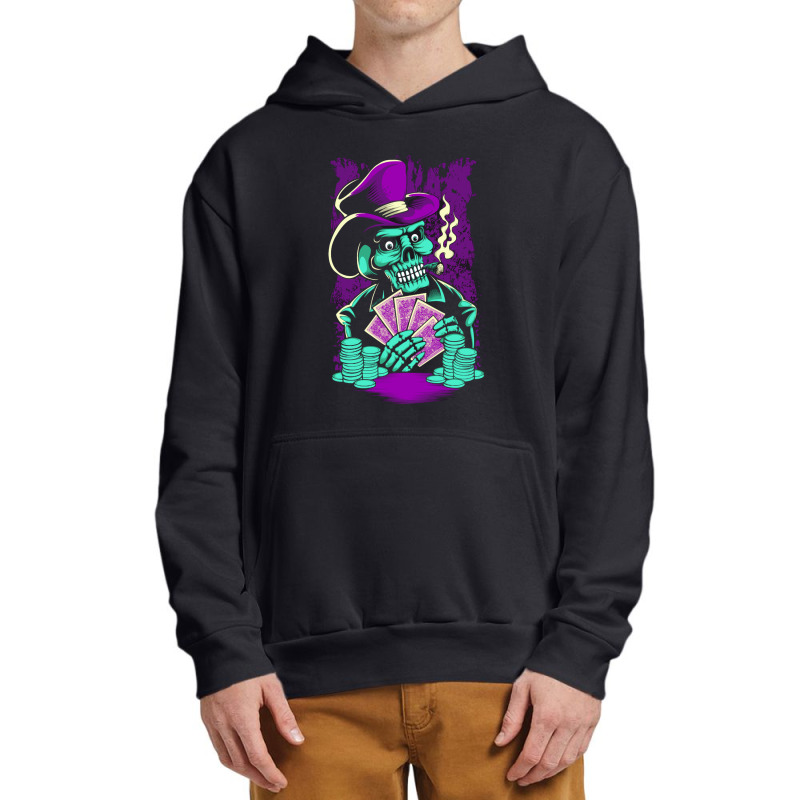 Skull Playing Poker Urban Pullover Hoodie | Artistshot