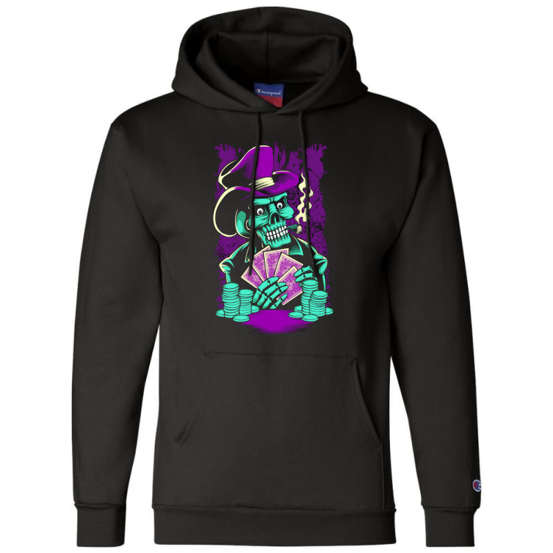 Skull Playing Poker Champion Hoodie | Artistshot