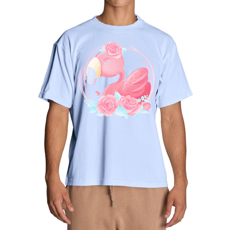 Flamingo T  Shirt Cute Dreaming Pink Flamingo Floral T  Shirt Urban Heavy T-shirt | Artistshot