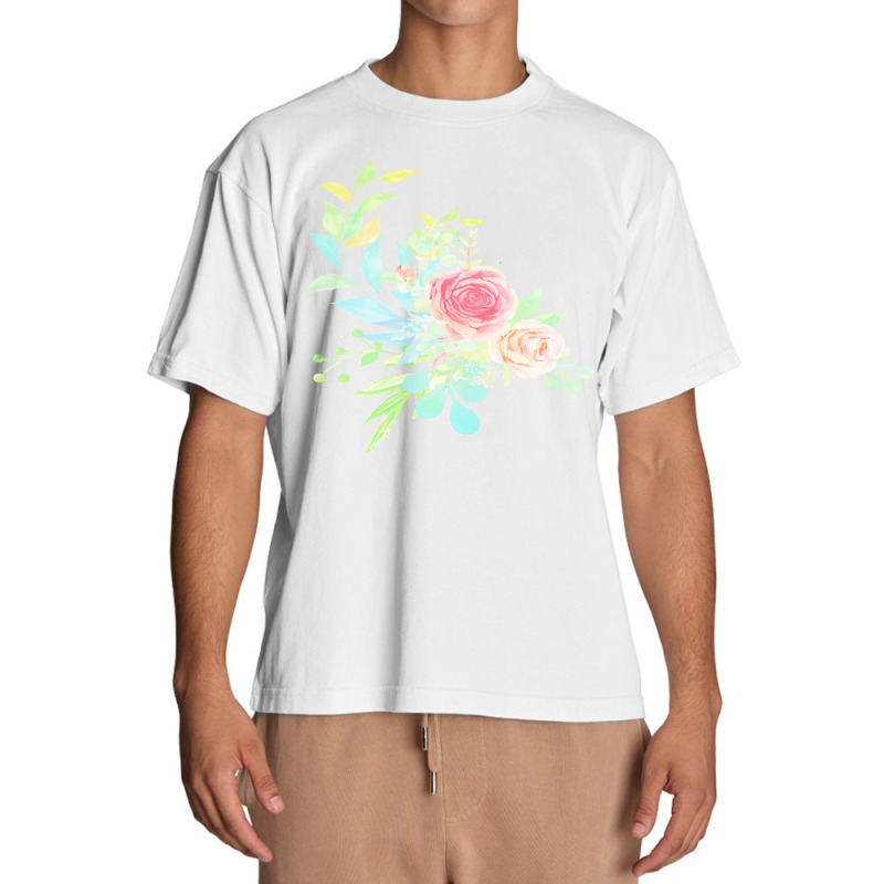 Flowers Art T  Shirt Watercolor Flower Floral Illustration Blossom Urban Heavy T-shirt | Artistshot