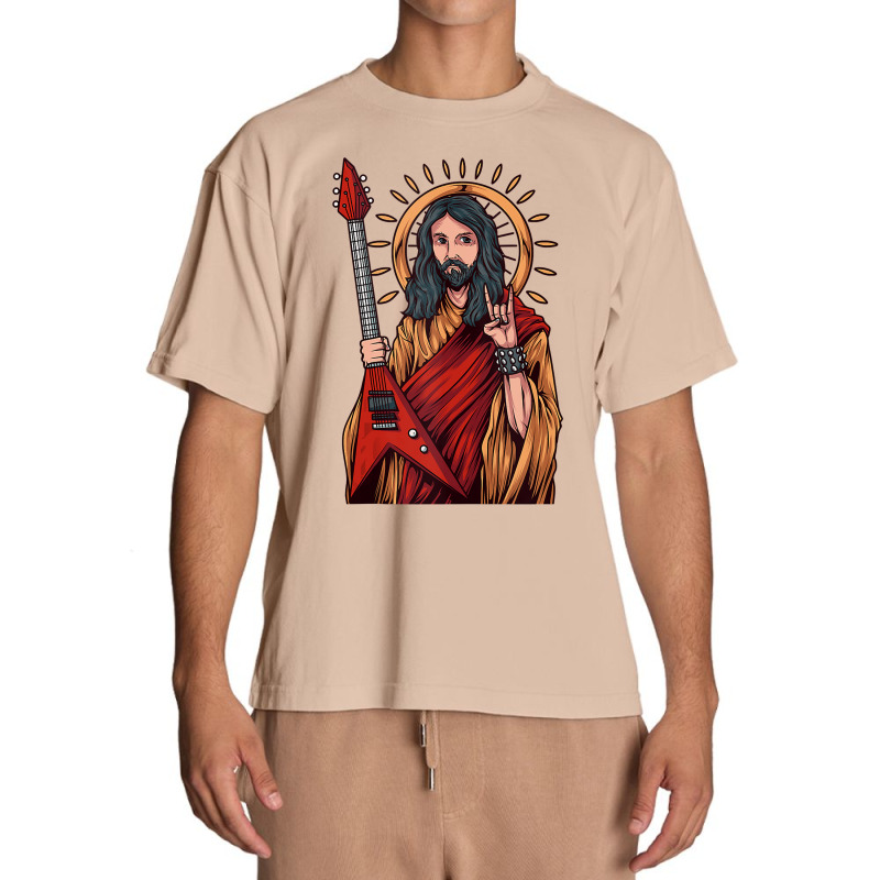 Jesus Playing Heavy Metal Guitar Tank Top Urban Heavy T-shirt by adam.troare | Artistshot