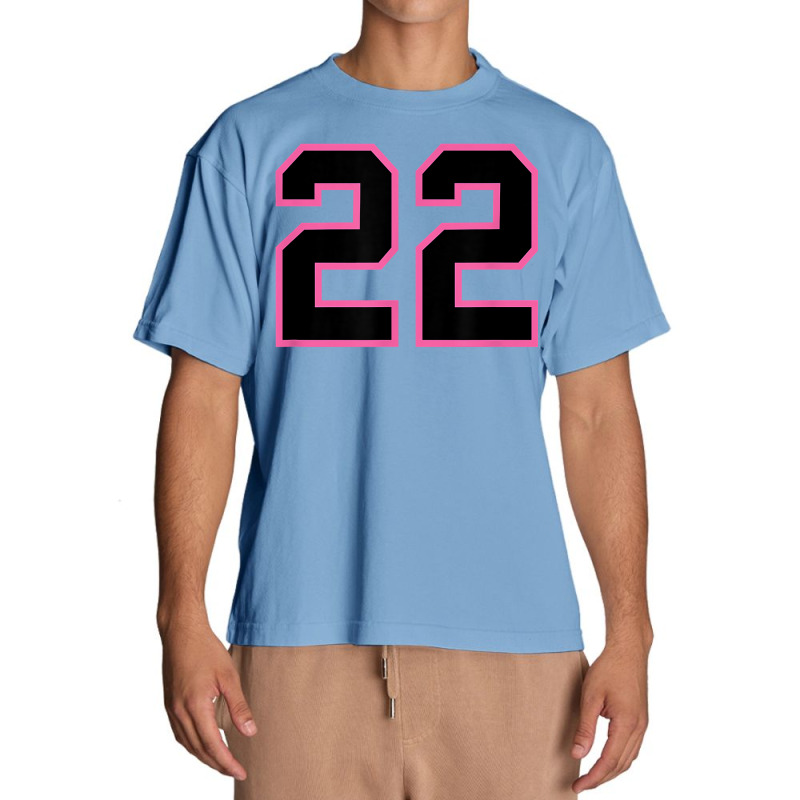 Number 22 Sports Jersey Athlete Fan Pink Black Lucky Number T Shirt Urban Heavy T-shirt by kogmor58594 | Artistshot