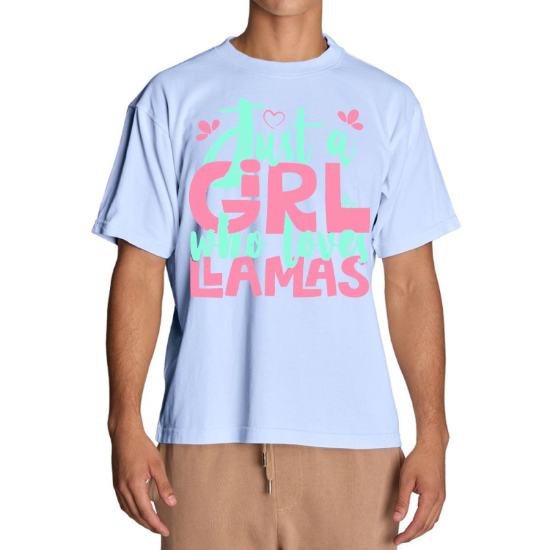 Just A Girl Who Love T  Shirt Just A Girl Who Loves Llamas Farmer Gift Urban Heavy T-shirt | Artistshot